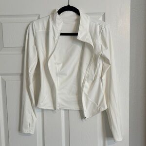 Women's White Active Jacket - Sleek Lightweight Layer